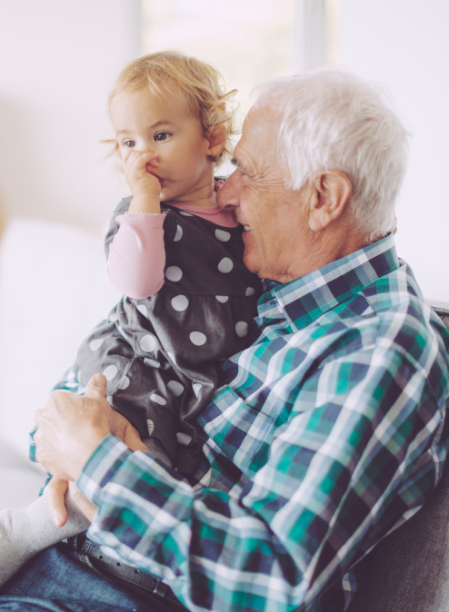 grandfather with grandchild