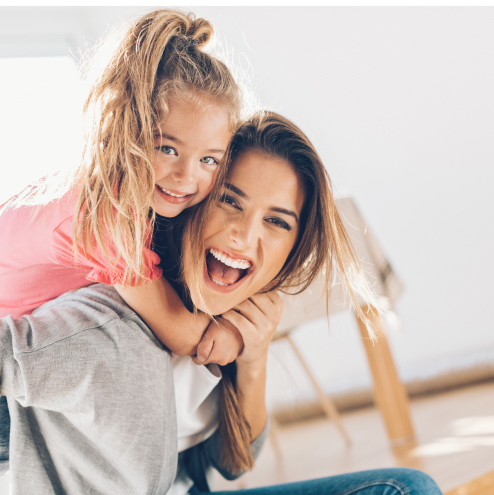 mom with daughter