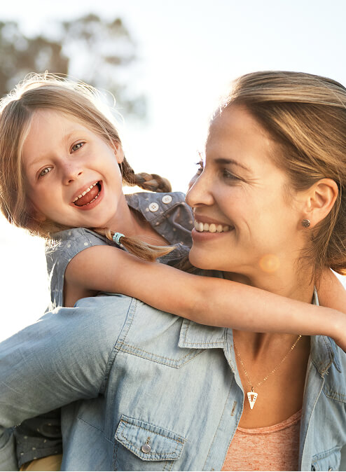 happy woman with child