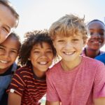 kids summer dental care and summer dental routines, group of children